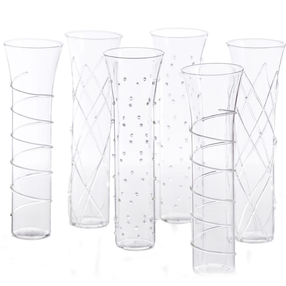 ABI - Abigail's Home Decor Abigail's Razzle Dazzle Champagne Flutes with Clear Accents, Set of 6 - Little Miss Muffin Children & Home