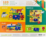 Crocodile Creek Crocodile Creek 123 Zoo Stacking Wood Puzzle - Little Miss Muffin Children & Home