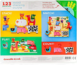 Crocodile Creek Crocodile Creek 123 Barnyard Stacking Wood Puzzle - Little Miss Muffin Children & Home