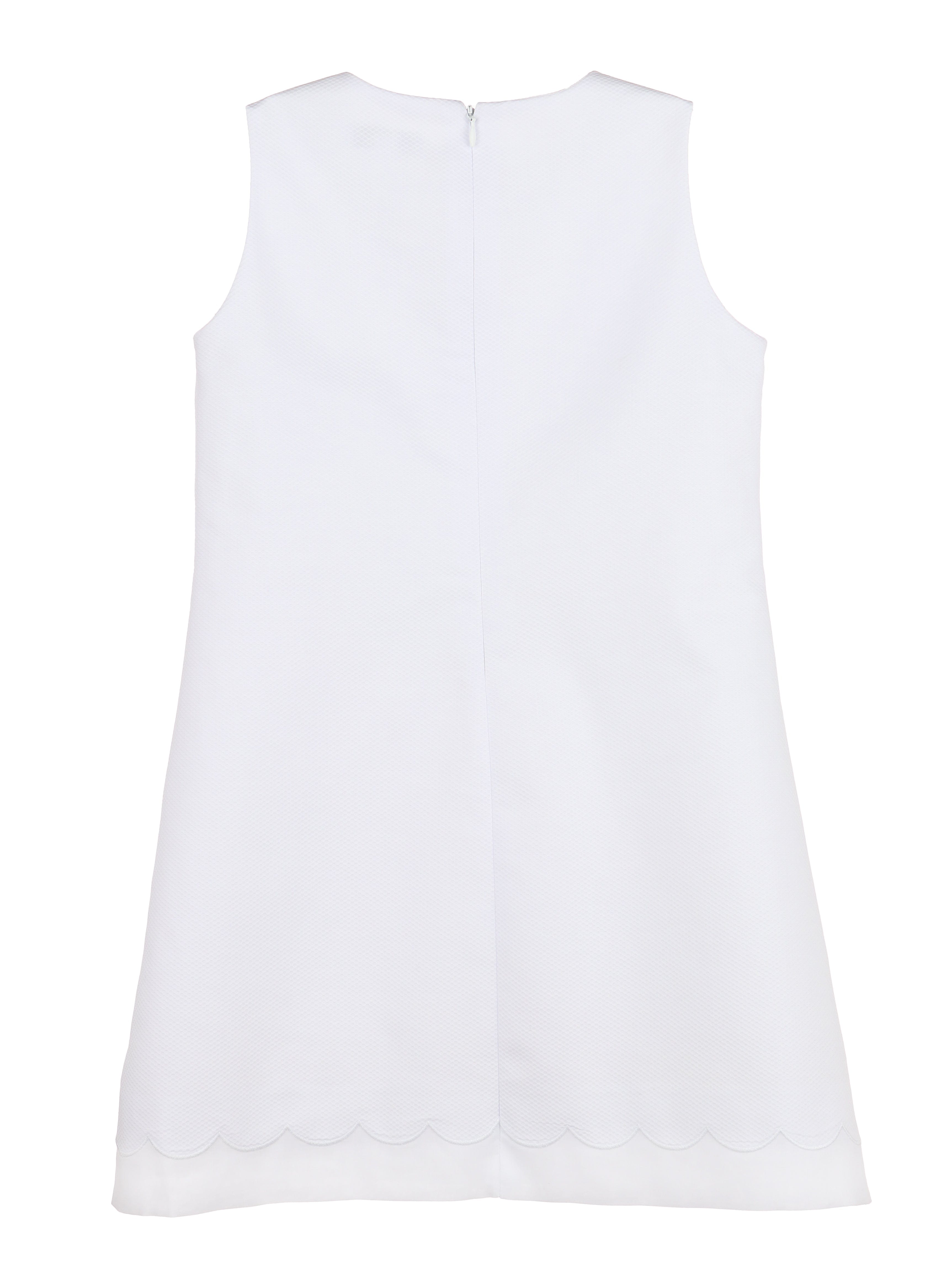 Casero & Associates Casero & Associates White Scallops Dress - Little Miss Muffin Children & Home