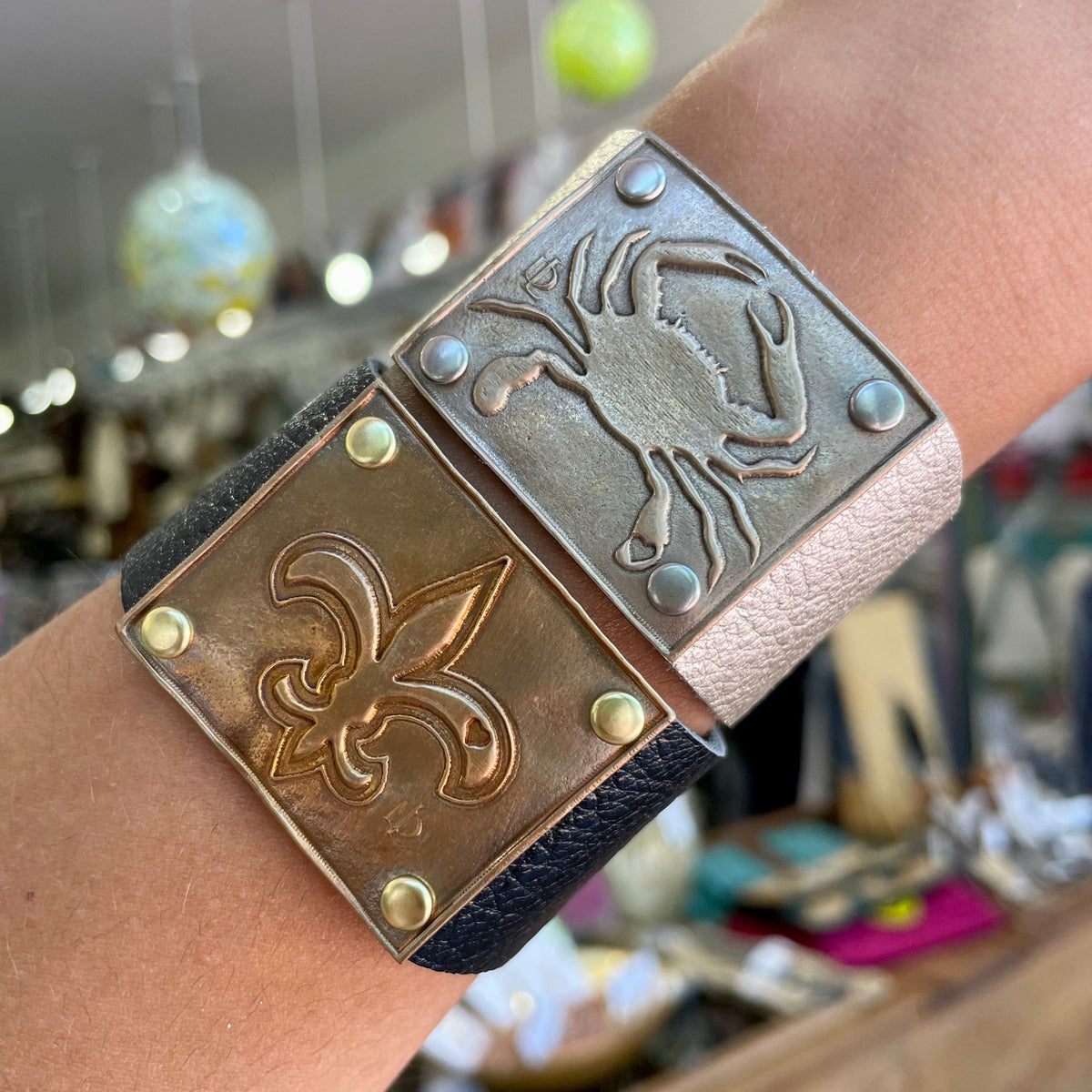 Lisa Devlin Designs Lisa Devlin Designs Crab Leather Cuff - Little Miss Muffin Children & Home