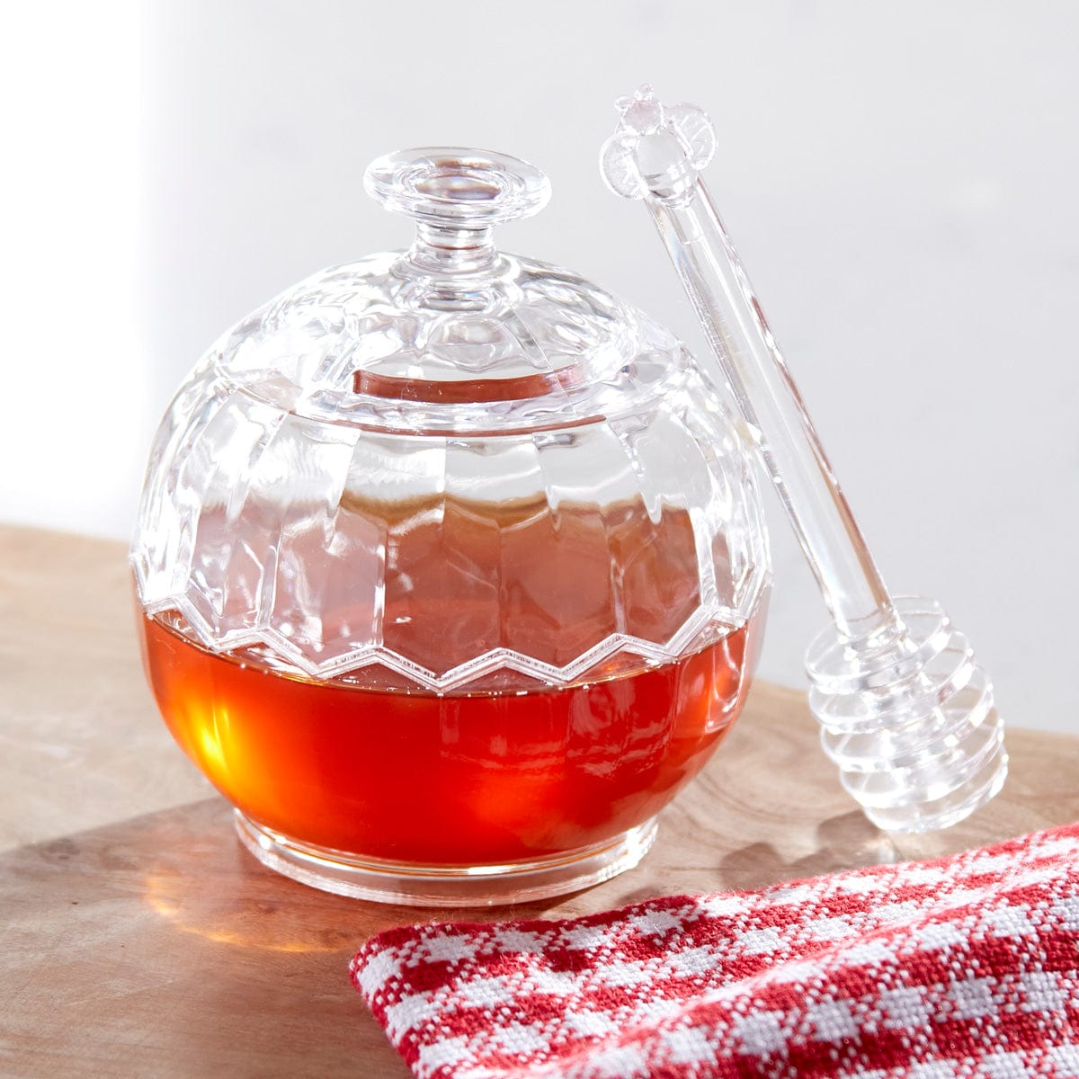 Huang Acrylic Inc. Huang Acrylic Sphere Shaped Honey Jar with Server - Little Miss Muffin Children & Home