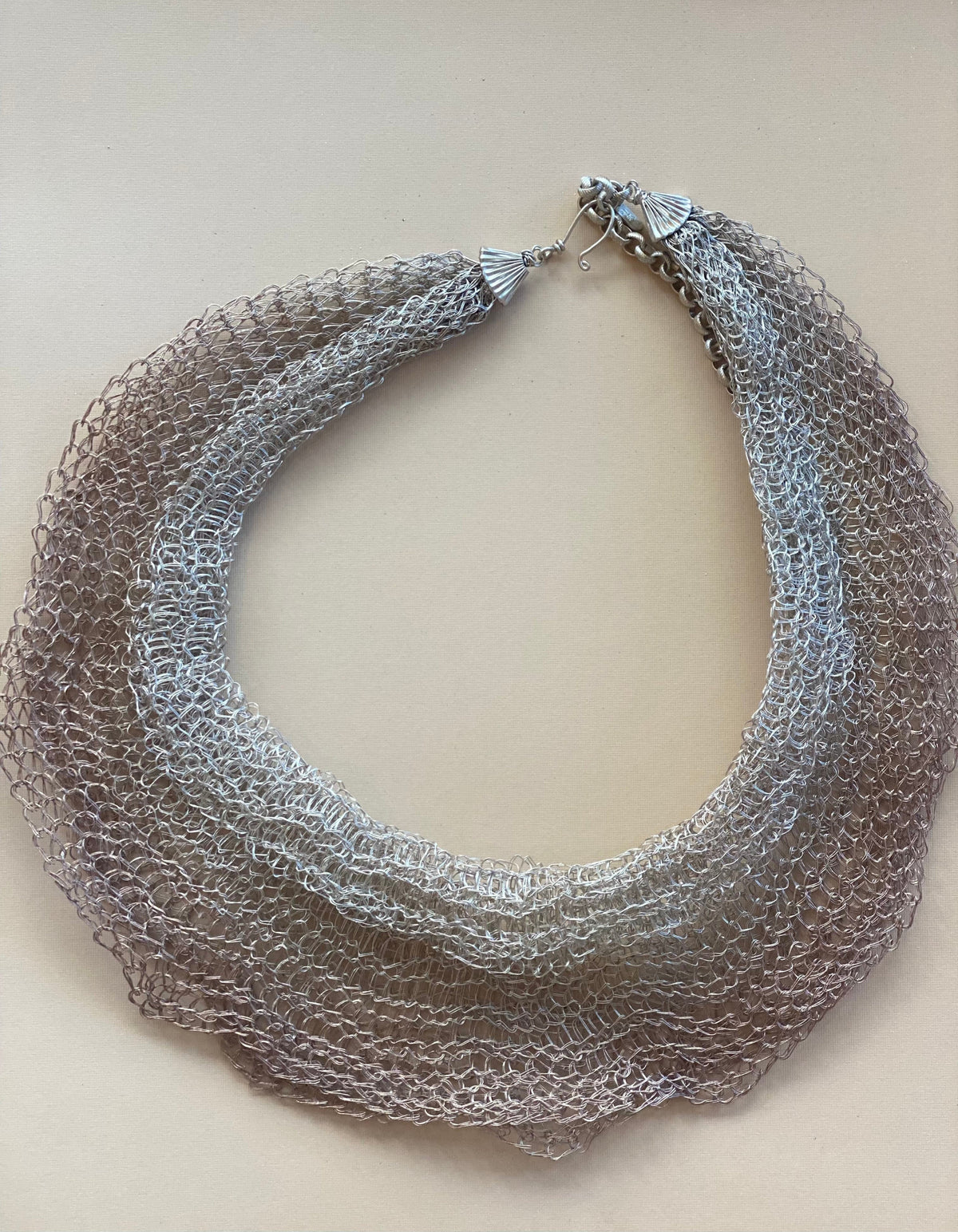 Sarah Cavender Metalworks Wavy Scallop Layered Mesh Necklace