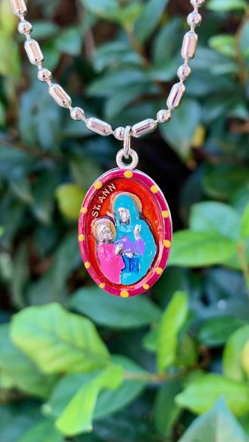 Saints for Sinners Saints for Sinners St. Ann Hand Painted Medallion - Little Miss Muffin Children & Home