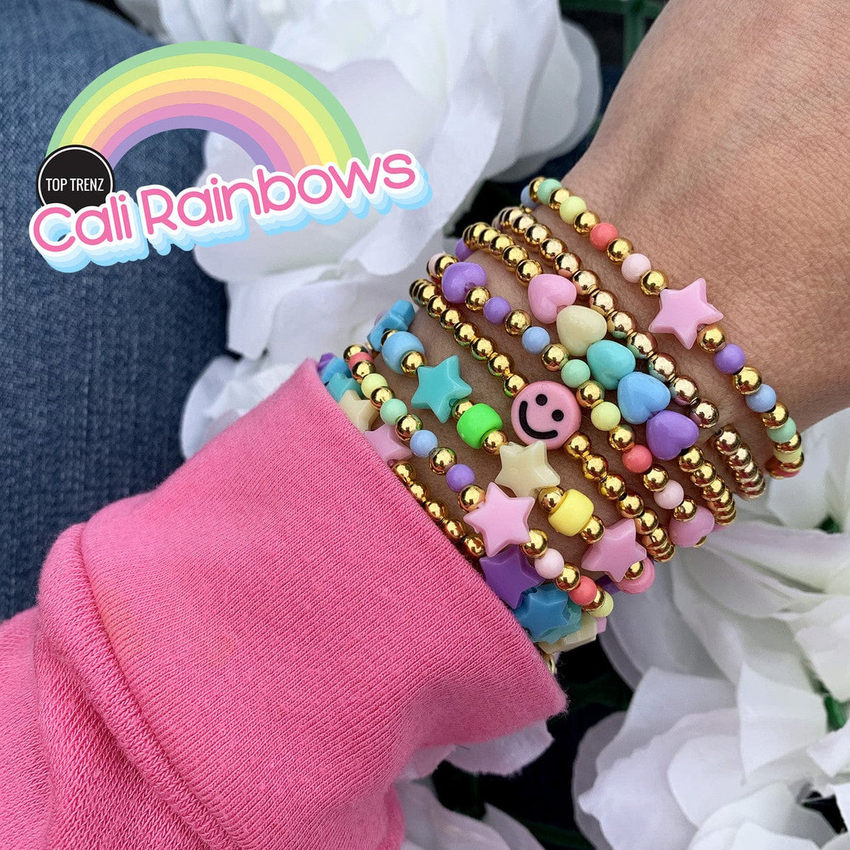 Top Trenz Top Trenz Cali Rainbows Beaded Bracelet - Little Miss Muffin Children & Home