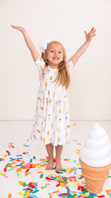 Nola Tawk Nola Tawk Day Dreams & Ice Cream Organic Cotton Twirl Dress - Little Miss Muffin Children & Home