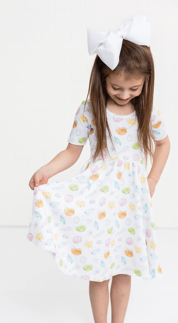 Nola Tawk Nola Tawk Let's Shell-ebrate Organic Cotton Twirl Dress - Little Miss Muffin Children & Home
