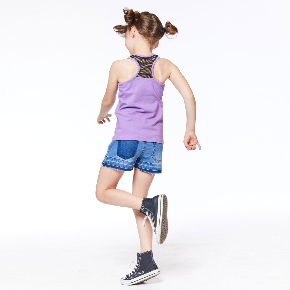 DEUX PAR DEUX Deux Par Deux T-Back Tank Top With Mesh - Little Miss Muffin Children & Home