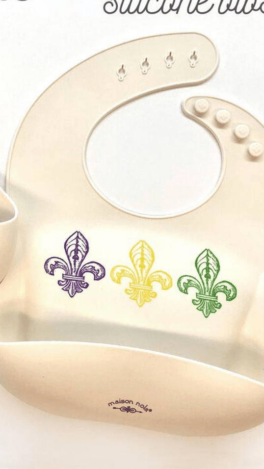 MSN - Maison Nola Maison Nola Fleur De Lis Silicone Bib - Little Miss Muffin Children & Home