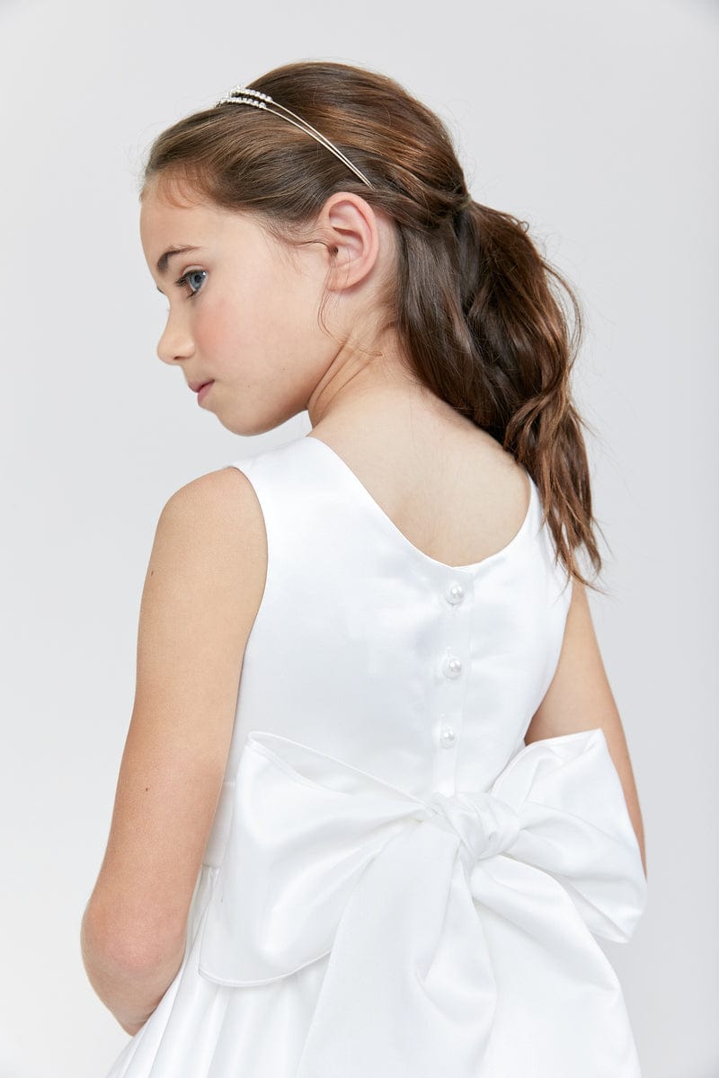 Us Angels Us Angels White Satin Dress - Little Miss Muffin Children & Home