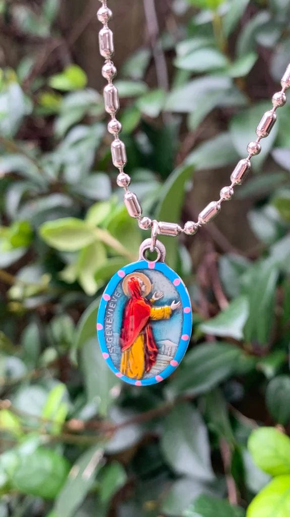 Saints For Sinners Saints For Sinners Saint Genevieve Hand Painted Medal - Little Miss Muffin Children & Home