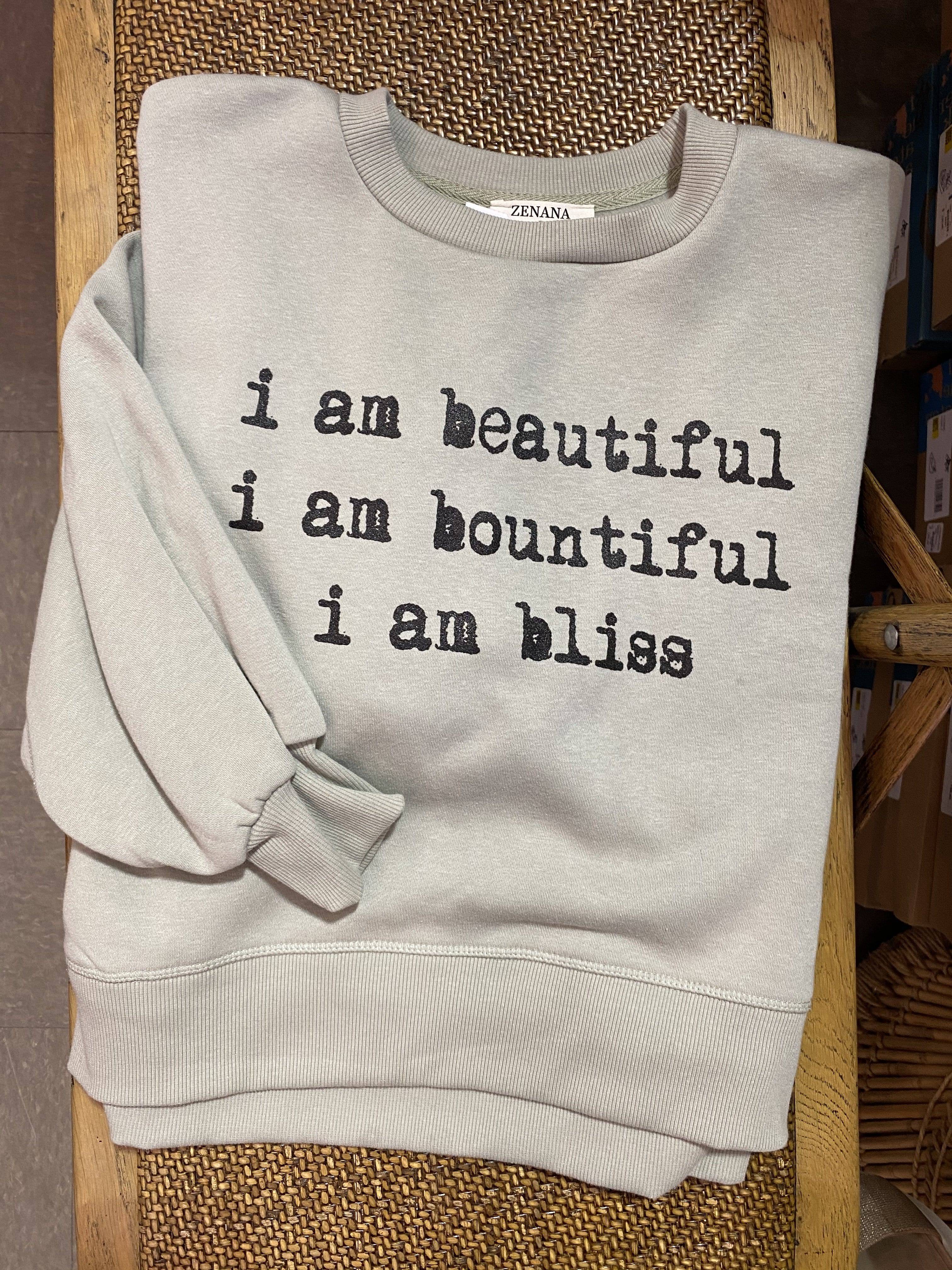 Whereable Art - Whereable Art 'I Am Bliss' Embroidered Sweatshirt - Little Miss Muffin Children & Home