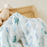 Nola Tawk Nola Tawk Under the Sea Organic Muslin Swaddle Blanket - Little Miss Muffin Children & Home