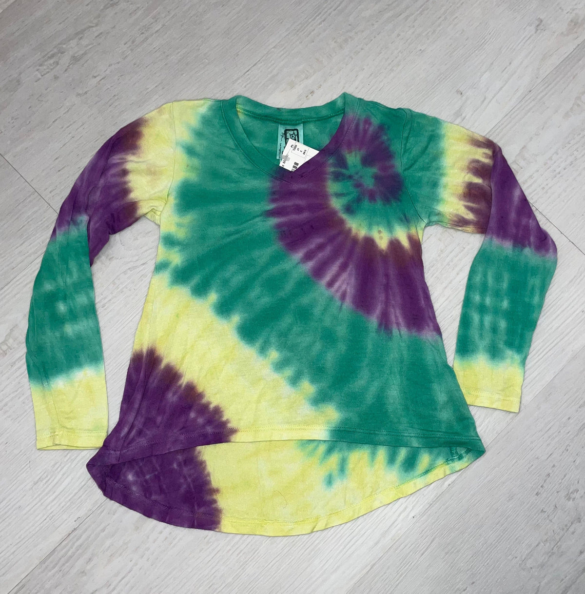 Erge Erge Youth Mardi Gras Tie Dye Spiral Top - Little Miss Muffin Children & Home