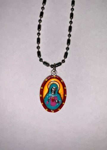Saints For Sinners Saints For Sinners Immaculate Heart of Mary Hand Painted Medal - Little Miss Muffin Children & Home