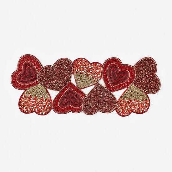 180 Degrees 180 Degrees Beaded Heart Table Runner - Little Miss Muffin Children & Home