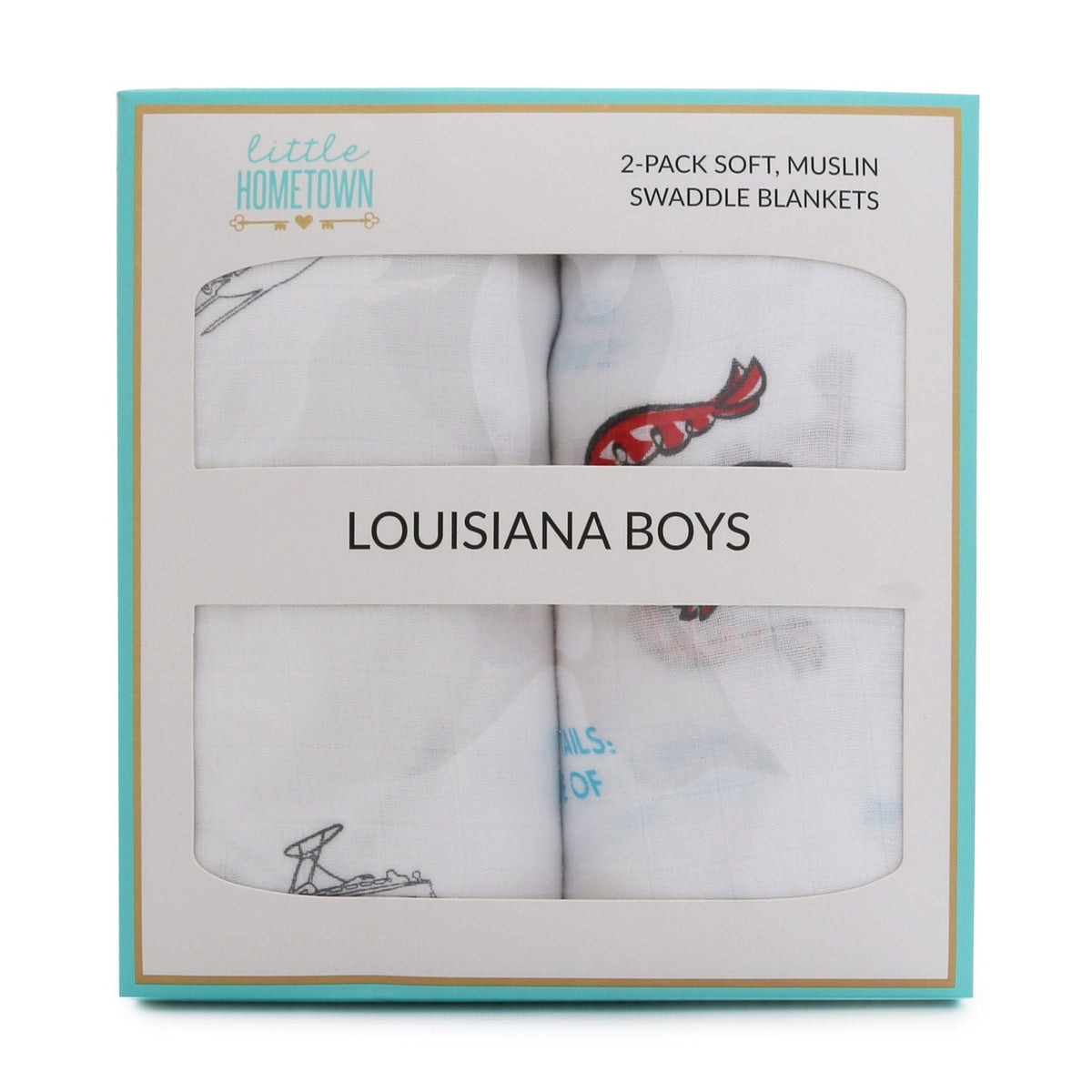 Little Hometown Little Hometown Louisiana Boys 2-Pack Swaddle Blanket Set - Little Miss Muffin Children & Home