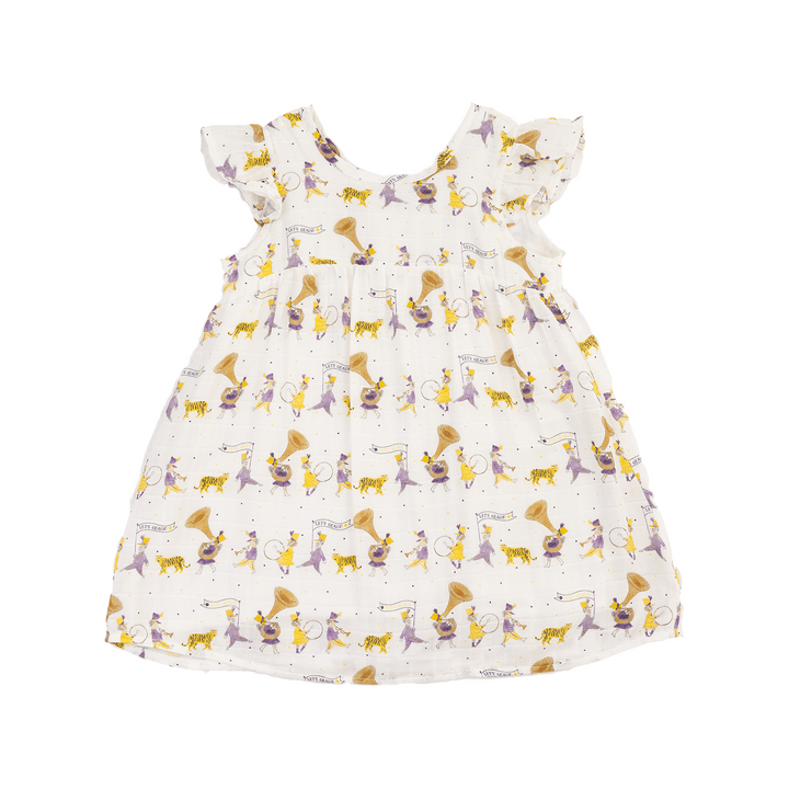 Nola Tawk Tigers Marching In Md Org Muslin Dress - Little Miss Muffin Children & Home