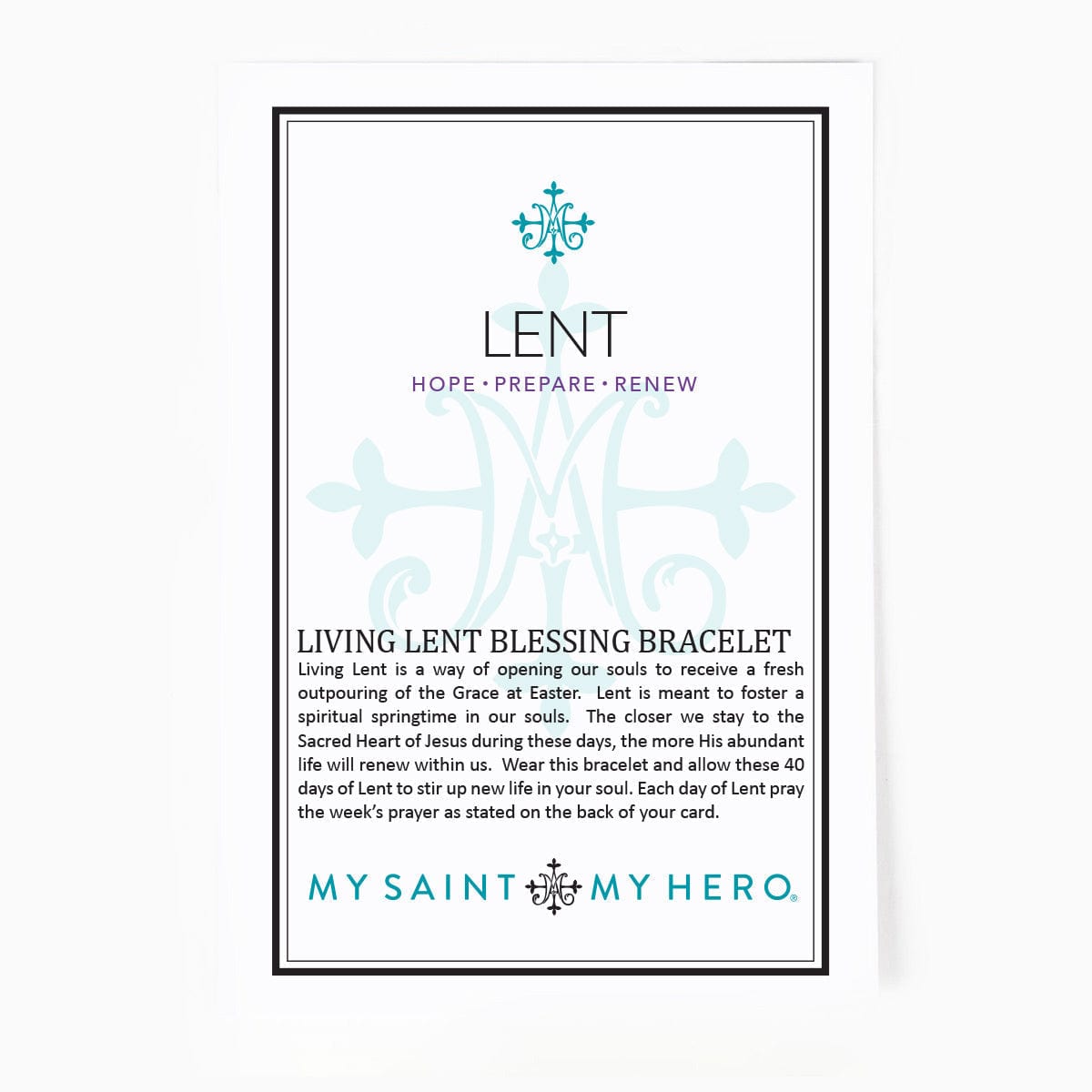 My Saint My Hero My Saint My Hero Living Lent Blessing Bracelet in Silver - Little Miss Muffin Children & Home
