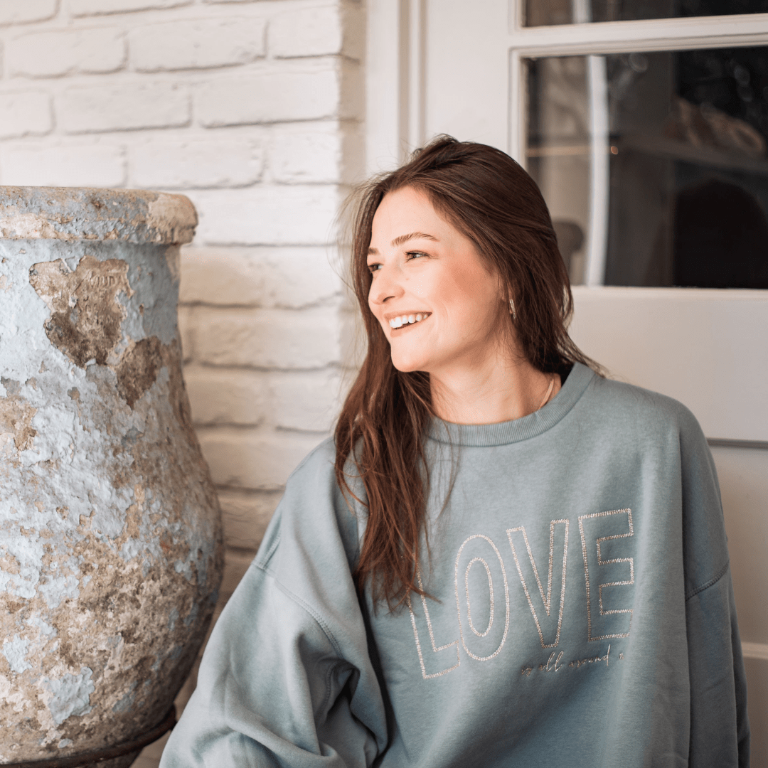 Whereable Art Whereable Art 'Love is All Around' Embroidered Sweatshirt - Little Miss Muffin Children & Home