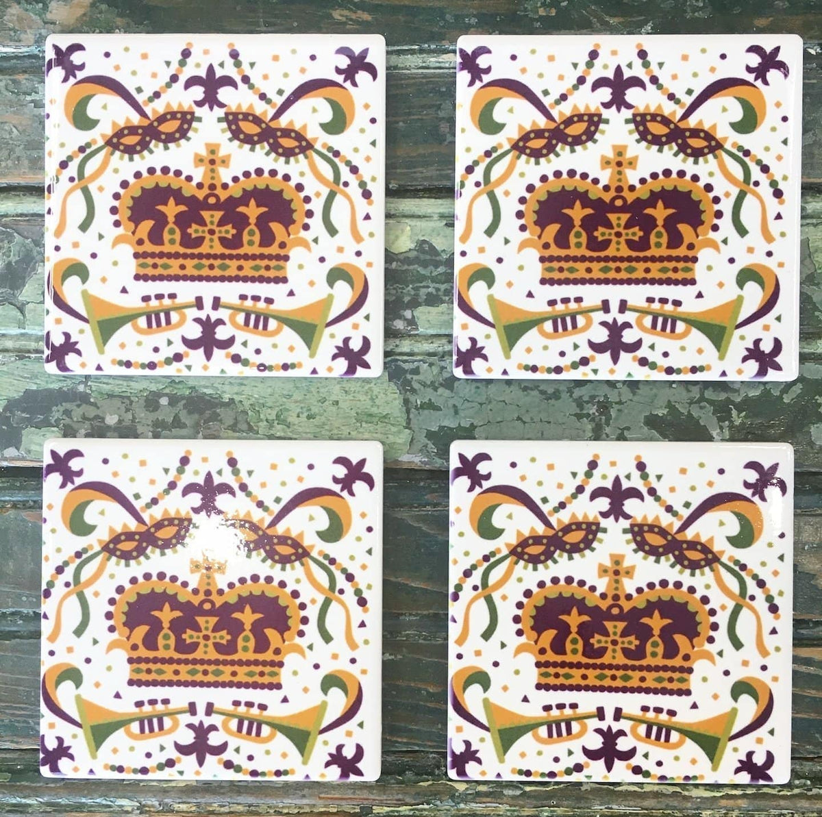The Parish Line - The Parish Line Mardi Gras Coasters (Set of 4) - Little Miss Muffin Children & Home