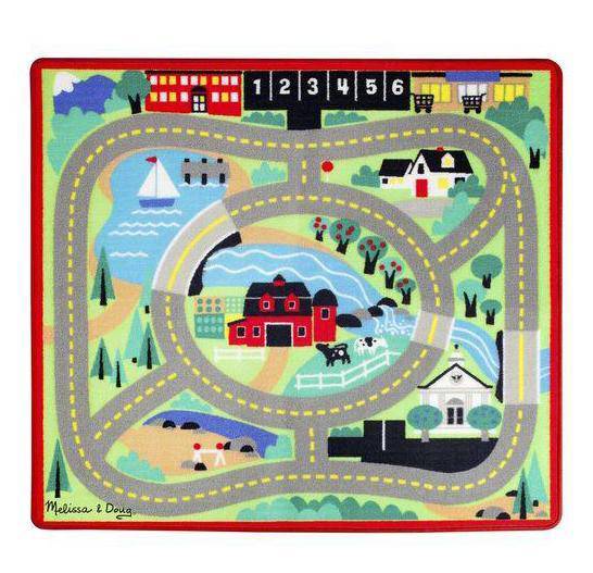 Melissa & Doug - Melissa & Doug Round the Town Road Rug & Car Set - Little Miss Muffin Children & Home