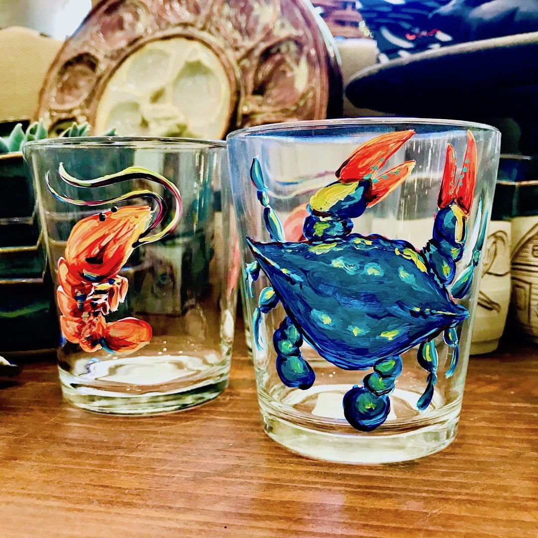 Michelle's Art Box Michelle's Art Box Blue Crab Glassware - Little Miss Muffin Children & Home