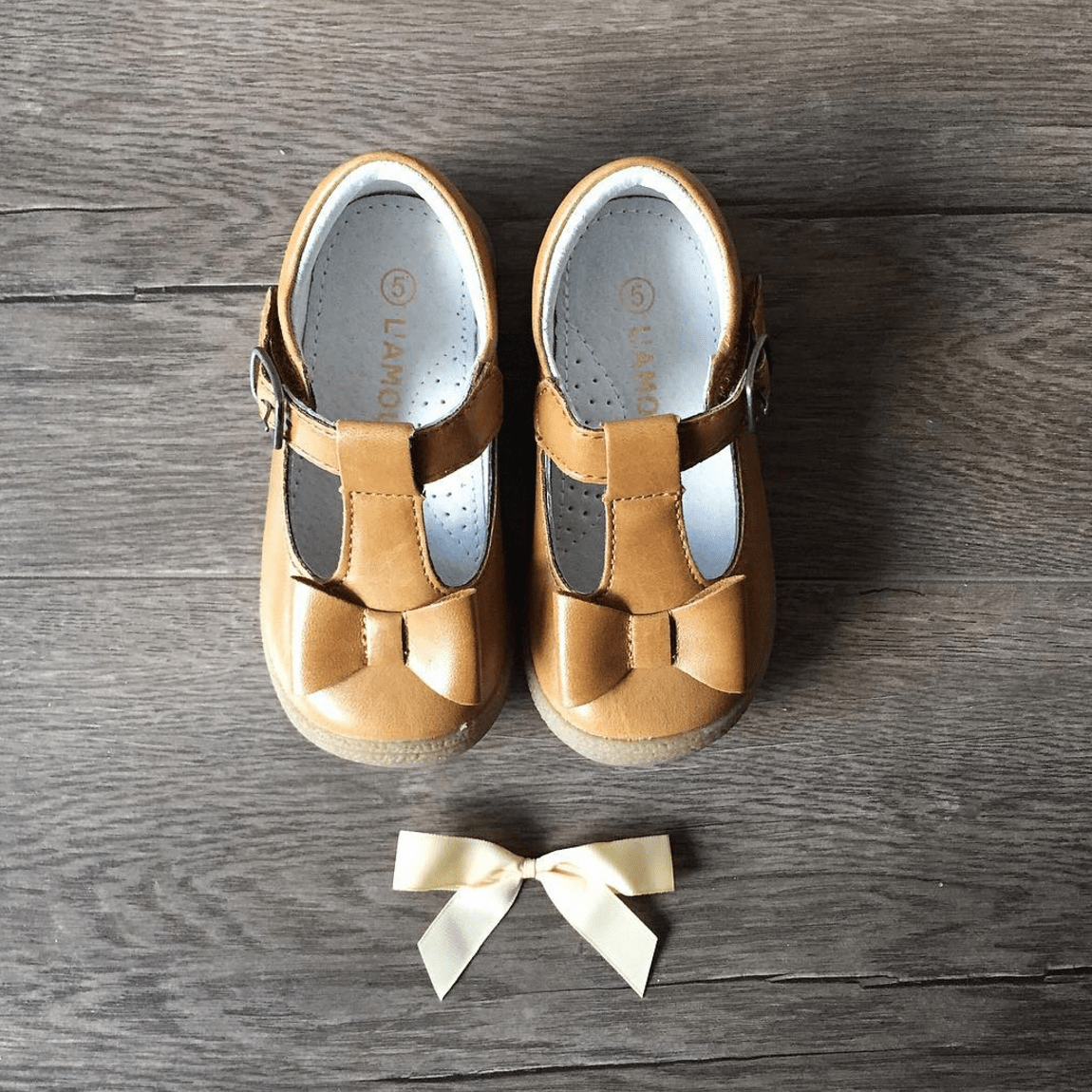 L'amour - L'Amour Girls T Strap Bow Mary Jane - Little Miss Muffin Children & Home