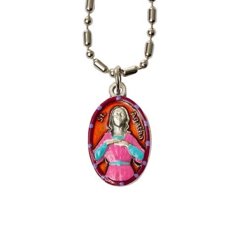 Saints For Sinners Saints For Sinners Saint Agatha Hand Painted Medal - Little Miss Muffin Children & Home