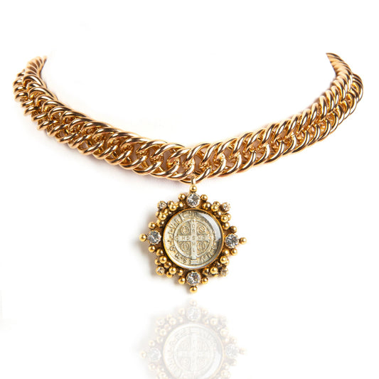 Virgins Saints & Angels Virgins Saints & Angels Cloister San Benito Chain Choker with Medallions - Little Miss Muffin Children & Home 2048