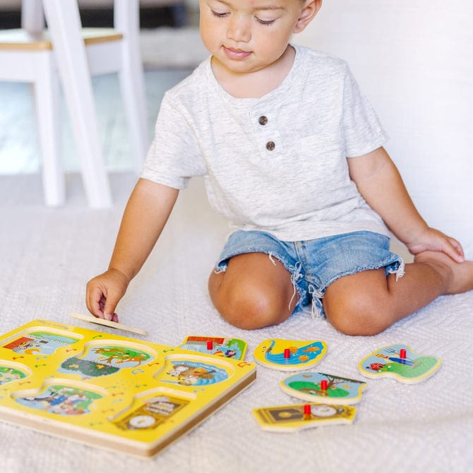 Melissa & Doug Melissa & Doug Yellow Nursery Rhymes Sound Puzzle (6 pcs) - Little Miss Muffin Children & Home