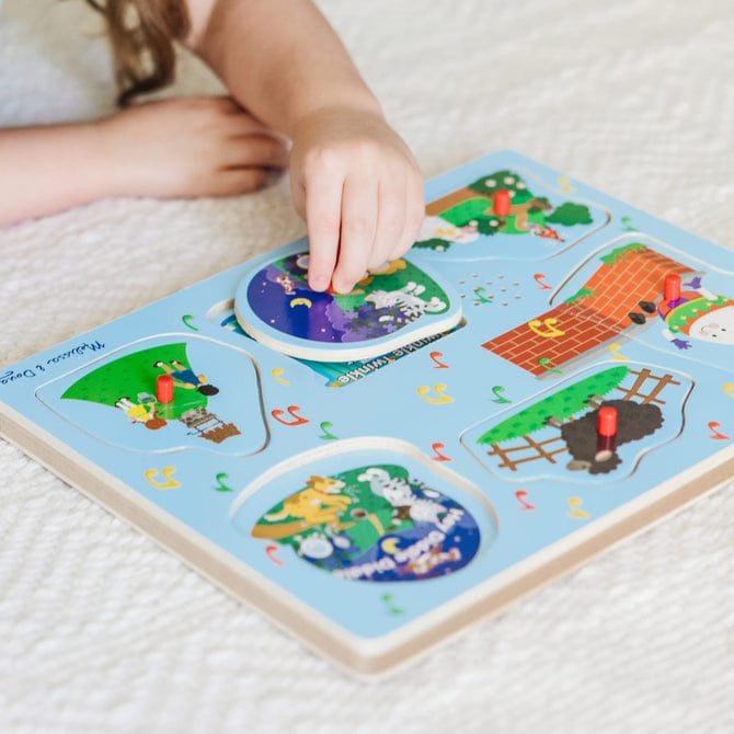 Melissa & Doug Melissa & Doug Blue Nursery Rhyme Sound Puzzle (6 pcs) - Little Miss Muffin Children & Home