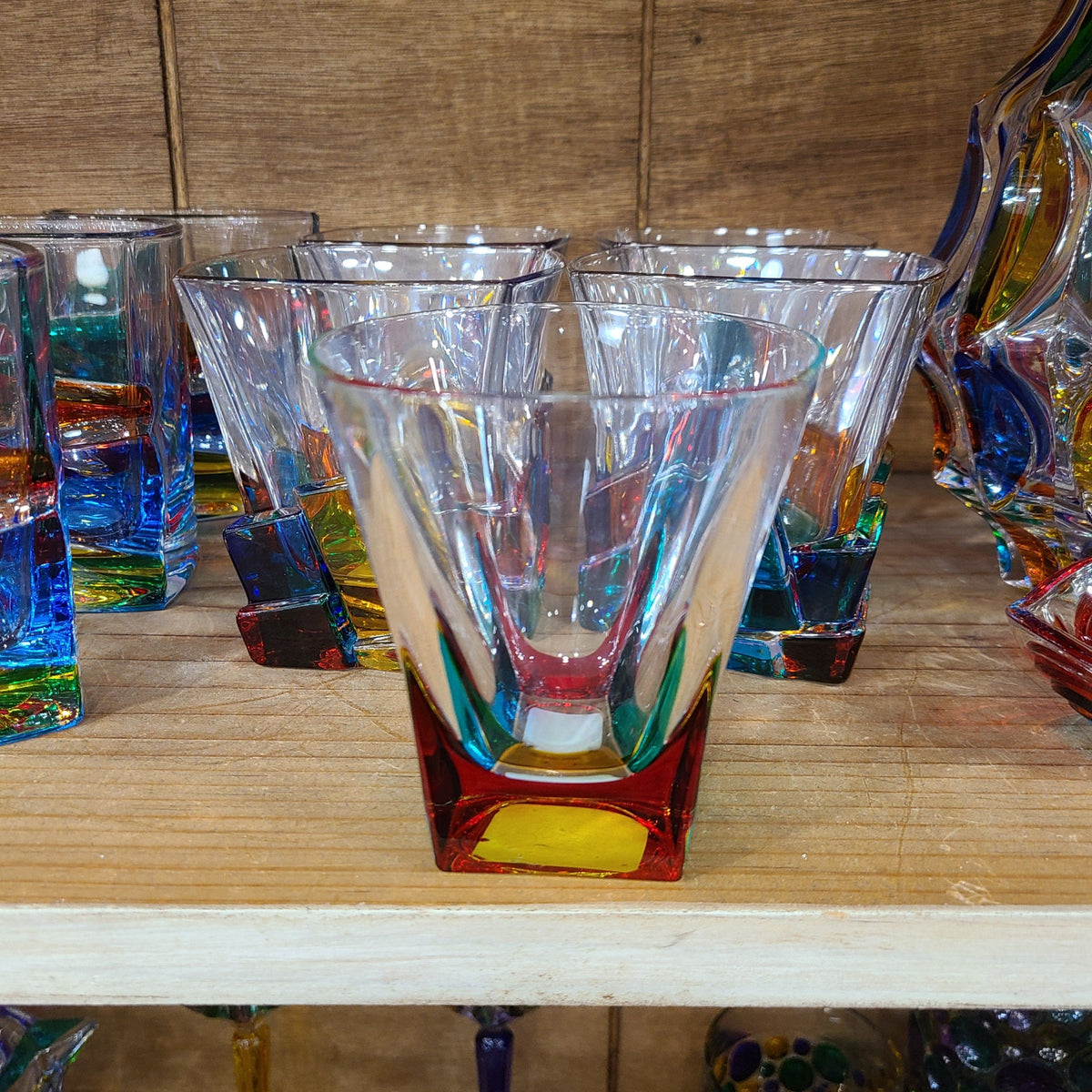 Gage Gage Multi Colored Fusion Double Old Fashioned Whiskey Glass - Little Miss Muffin Children & Home