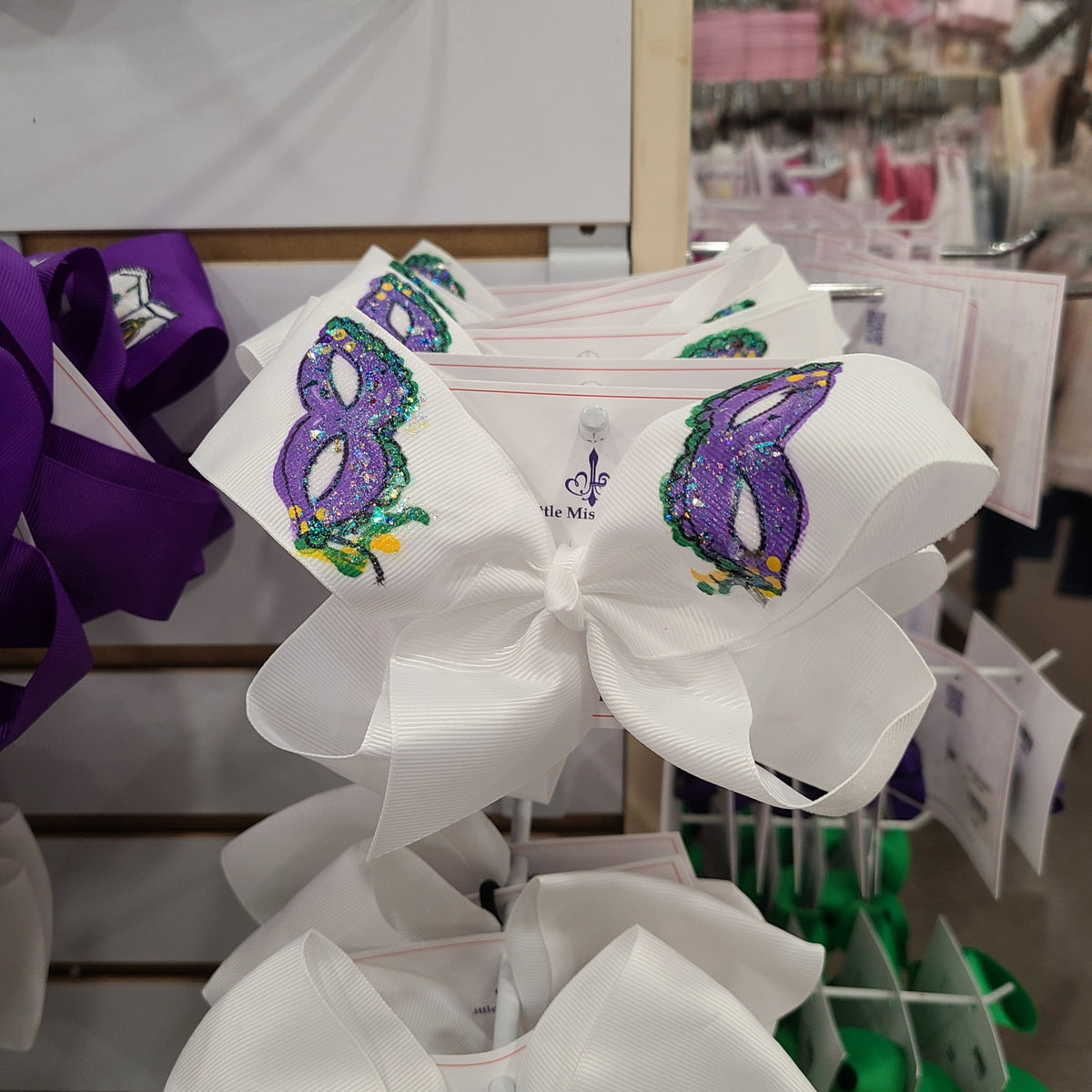 Heidi Davis Heidi Davis Mardi Gras Hand Painted Bow Mask - Little Miss Muffin Children & Home