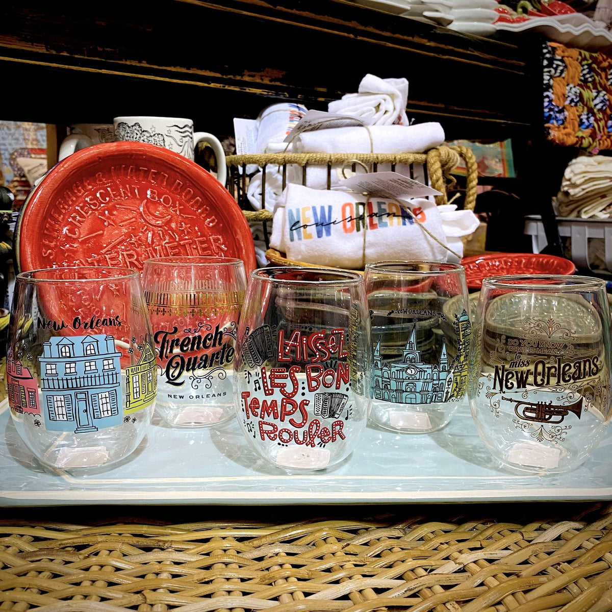 The Parish Line - The Parish Line "Laissez Les Bon Temps Rouler" Stemless Wine Glass - Little Miss Muffin Children & Home