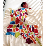 Ellen Macomber - Ellen Macomber Louisiana Parishes Map Organic Blanket - Little Miss Muffin Children & Home