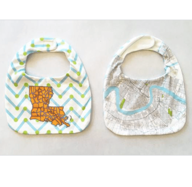 Ellen Macomber - Ellen Macomber NOLA Map Reversible Organic Bib - Little Miss Muffin Children & Home