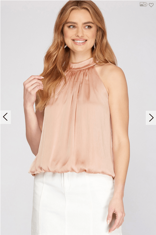 She & Sky She & Sky Sleeveless Satin Halter Neck Top - Little Miss Muffin Children & Home