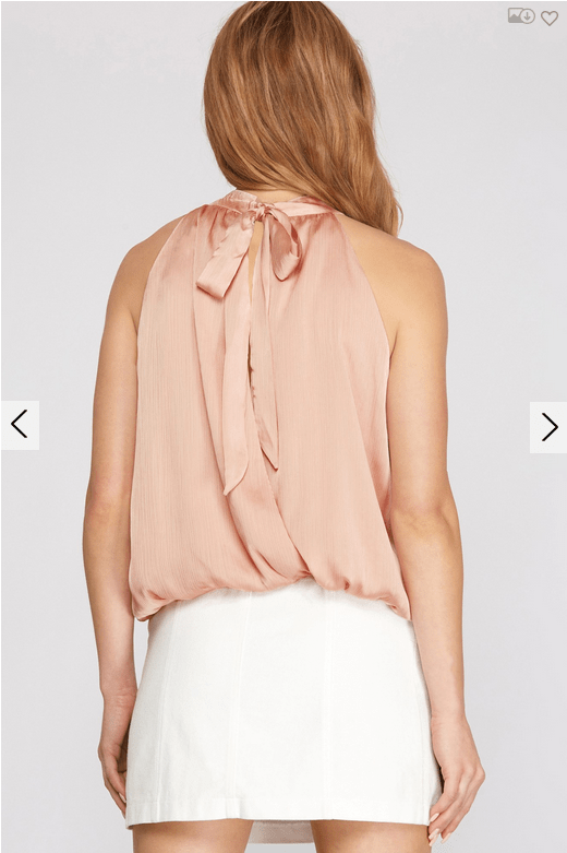 She & Sky She & Sky Sleeveless Satin Halter Neck Top - Little Miss Muffin Children & Home