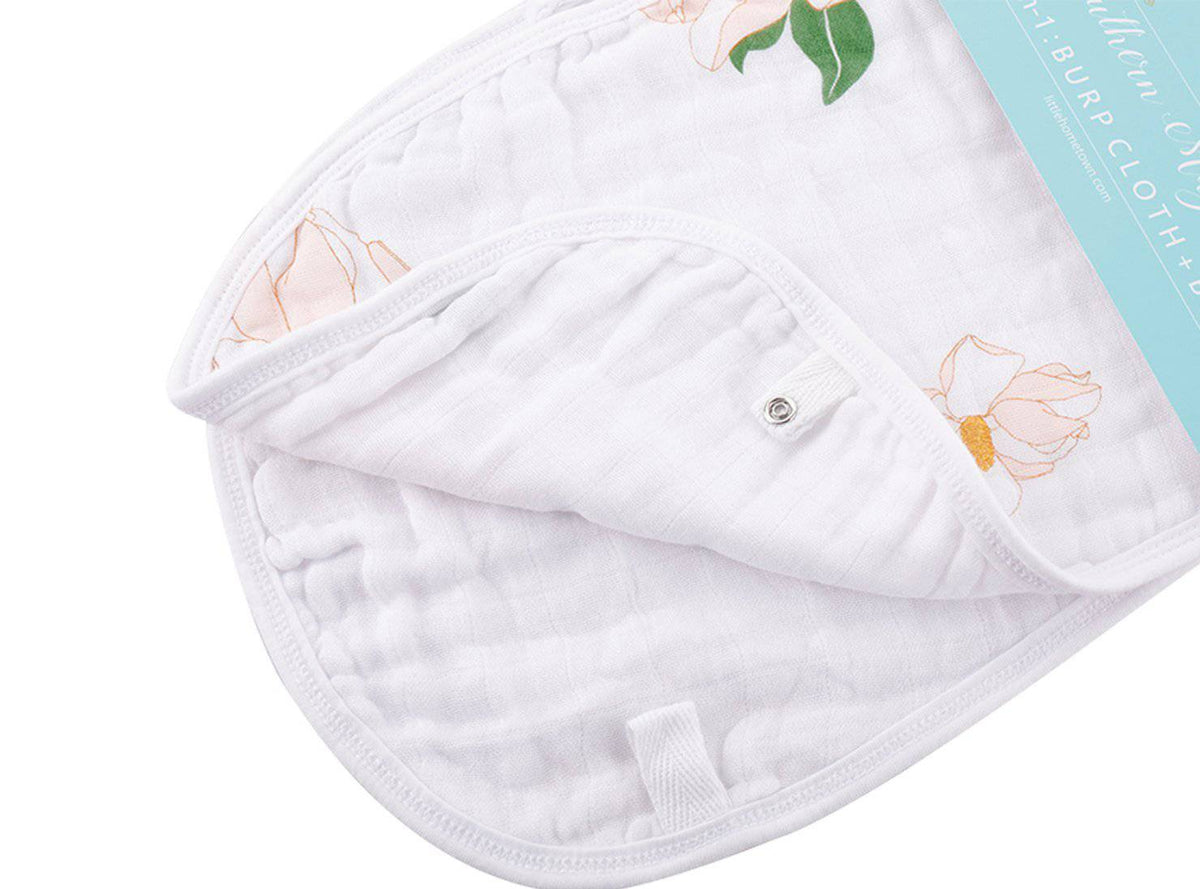 Little Hometown - Little Hometown Southern Magnolia 2-in-1 Burp Cloth and Bib - Little Miss Muffin Children & Home