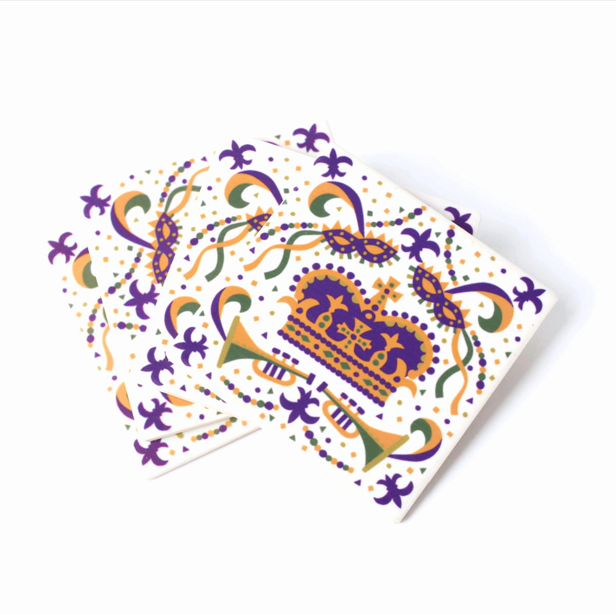 The Parish Line - The Parish Line Mardi Gras Coasters (Set of 4) - Little Miss Muffin Children & Home
