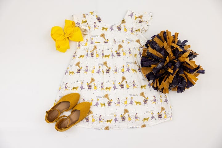 Nola Tawk Tigers Marching In Md Org Muslin Dress - Little Miss Muffin Children & Home