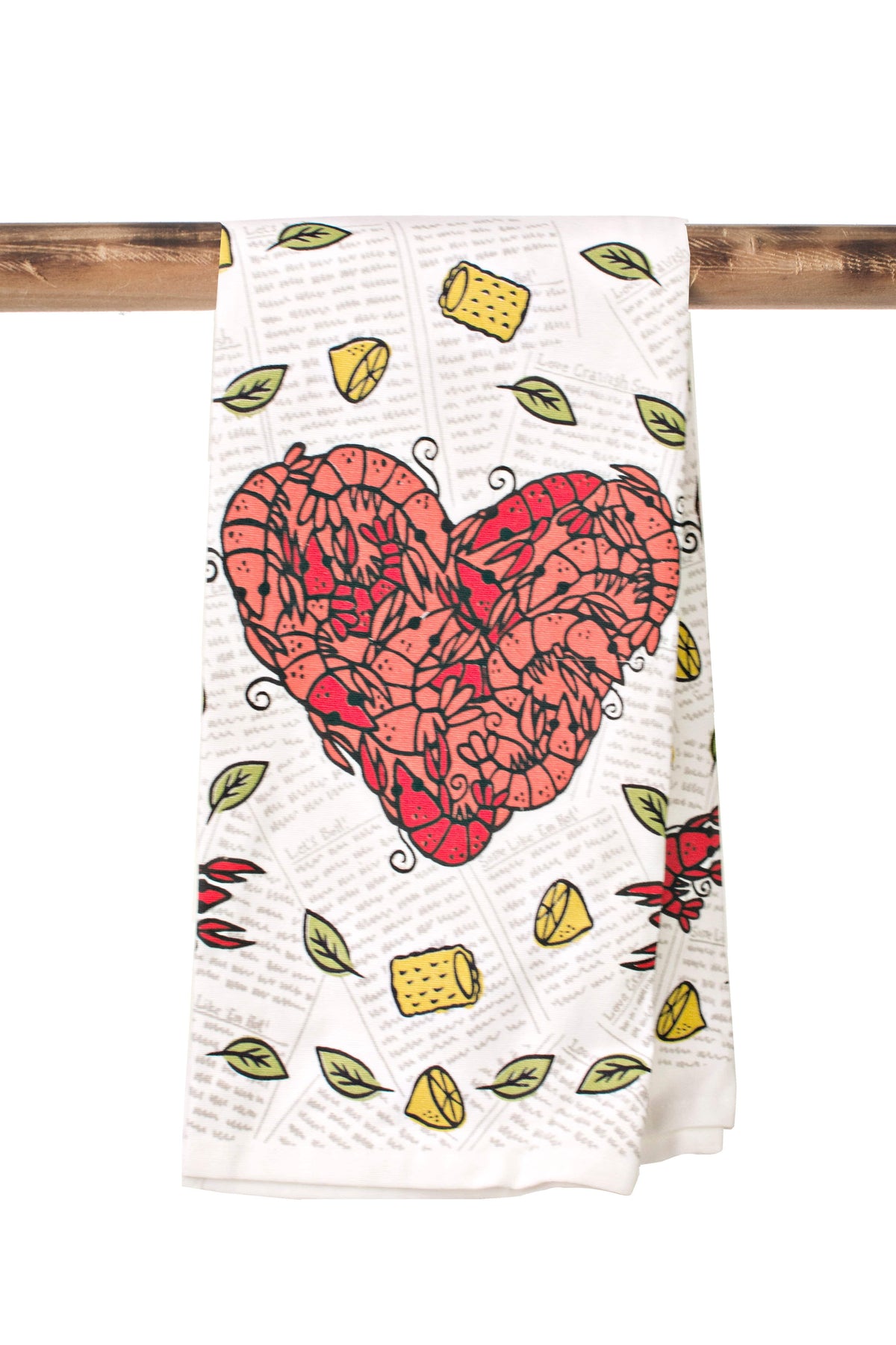 Second Line Ventures The Parish Line Heart Crawfish Kitchen Towel - Little Miss Muffin Children & Home
