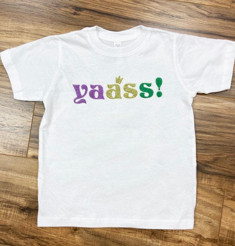 Bon Temps Boutique Bon Temps Boutique YAASS! Queen Mardi Gras Classic Tee - Little Miss Muffin Children & Home