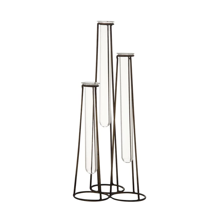 Bloomingville Bloomingville Antique Gold & Glass Test Tube Vase Set - Little Miss Muffin Children & Home