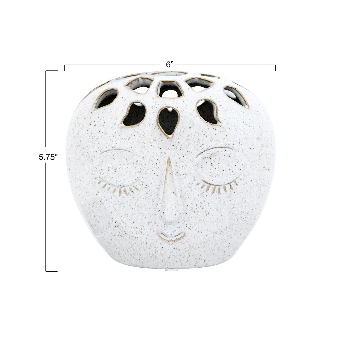 Bloomingville Bloomingville Stoneware Vase with Embossed Face - Little Miss Muffin Children & Home