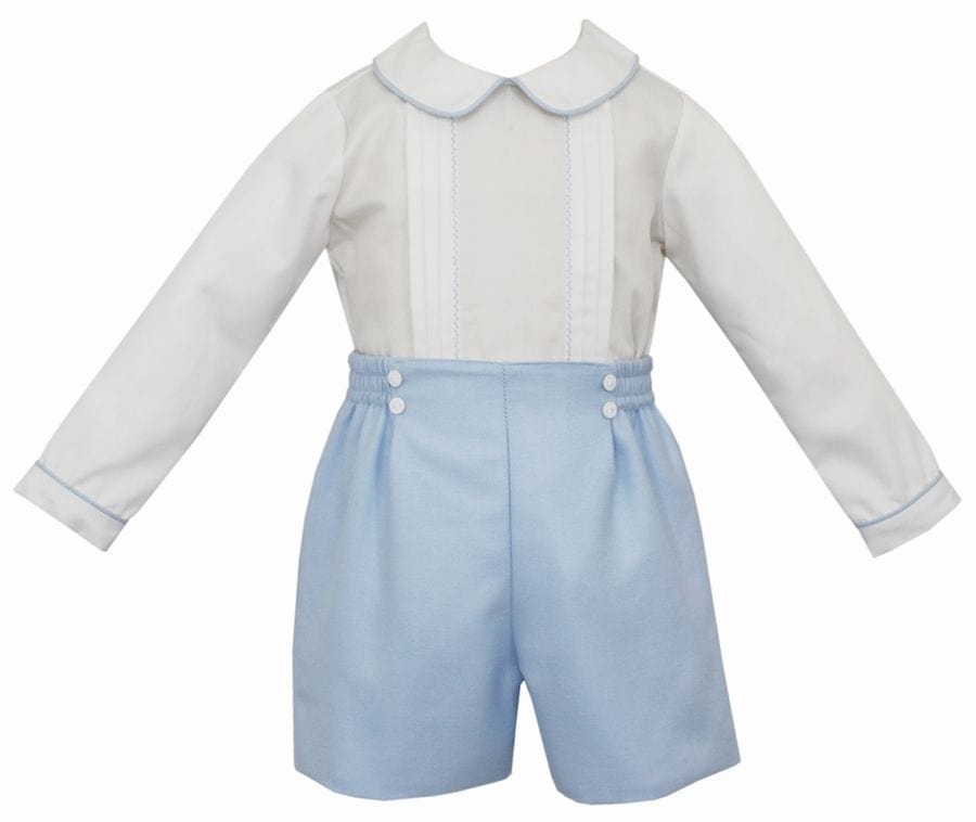 Anavini Baby / Toddler Boys Light Blue & White Shorts Set main image 0