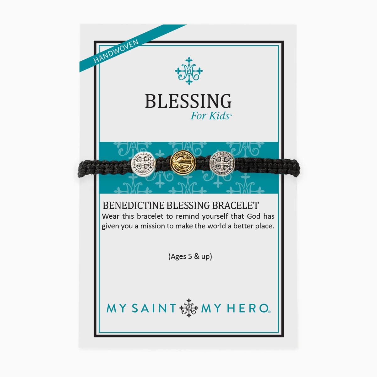 My Saint My Hero My Saint My Hero Blessing For Kids Benedictine Bracelet Turquoise - Little Miss Muffin Children & Home