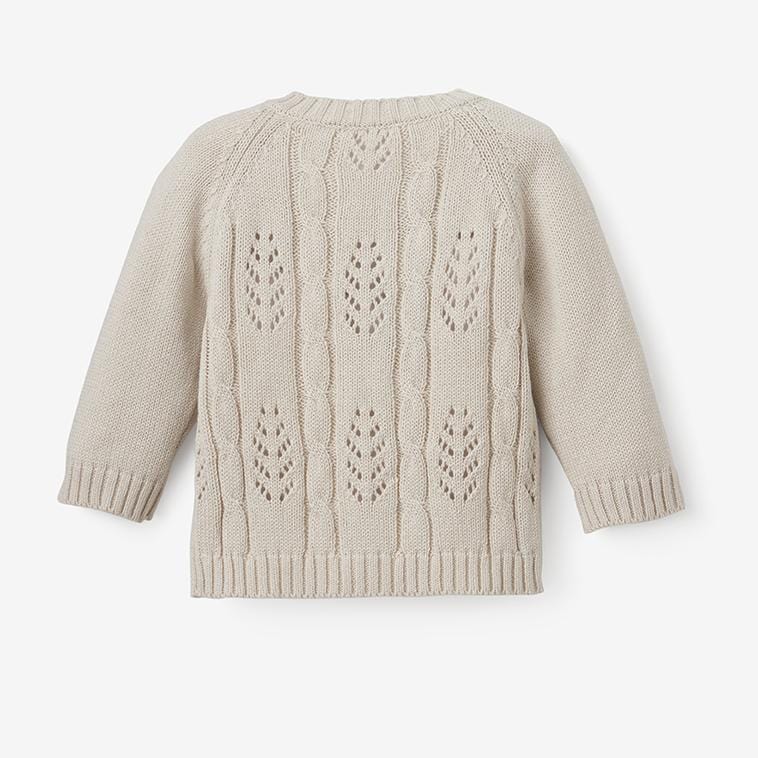 Elegant Baby Elegant Baby Wheat Leaf Pointelle Knit Baby Cardigan - Little Miss Muffin Children & Home