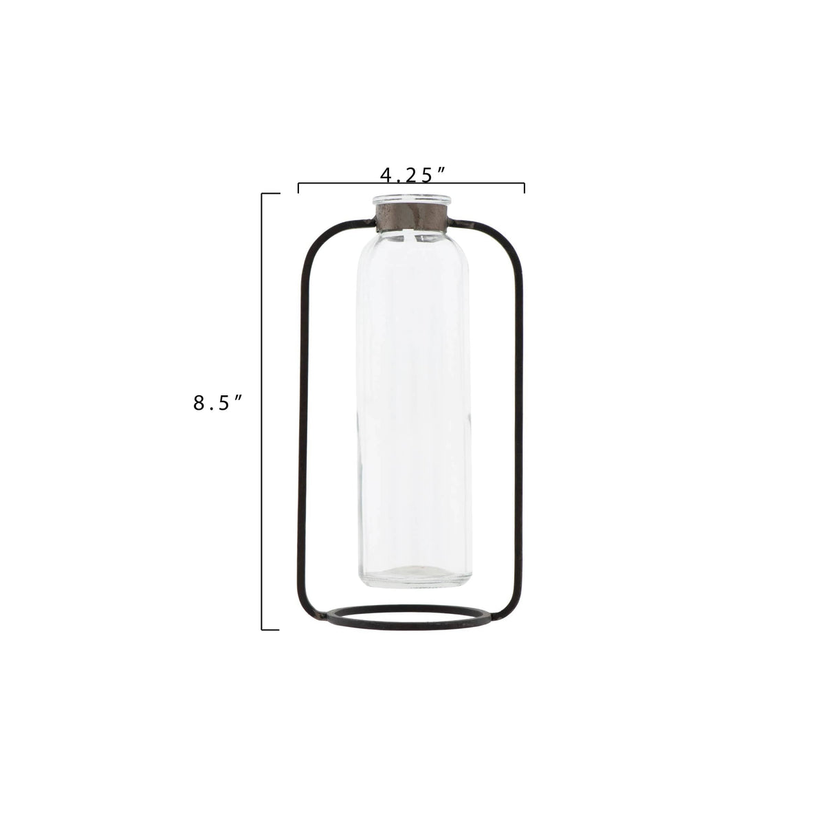 Creative Co-op Creative Co-op Glass Vase in Metal Stand - Little Miss Muffin Children & Home